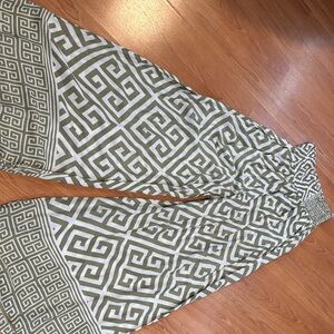Geometric Patterned Wide-Leg Pants